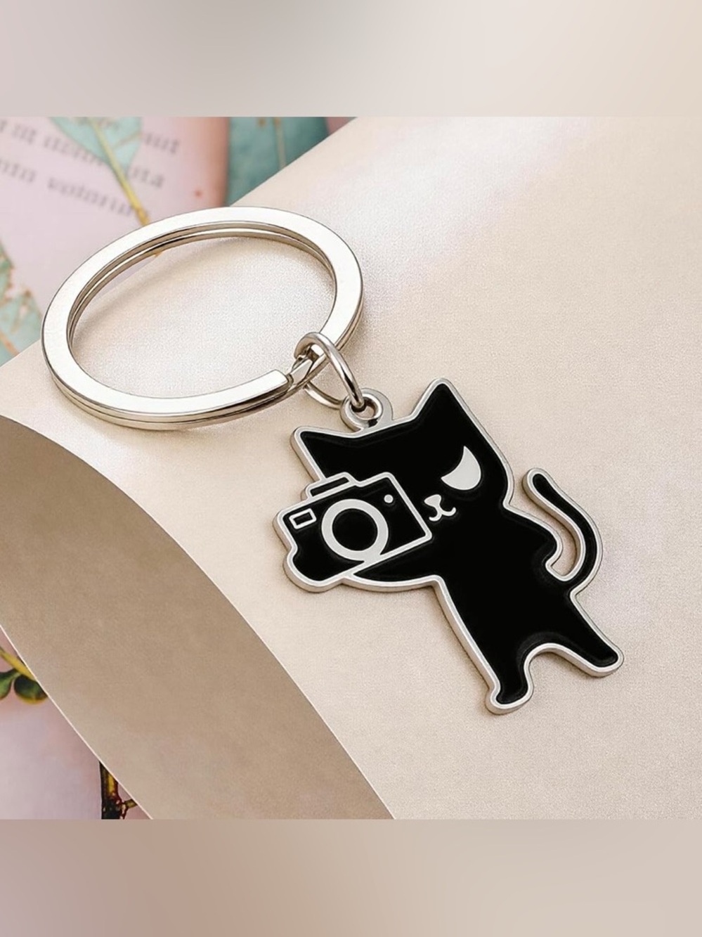 Camera Cat Keychain Bag Charm Black Cat Photographer - Picture 2 of 4